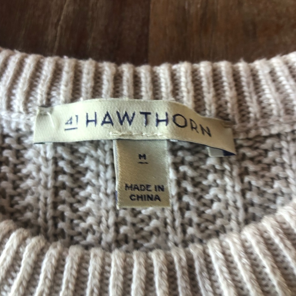 41 Hawthorn Sweater Crewneck Poppy Textured in Neutral Light Tan - Picture 2 of 5